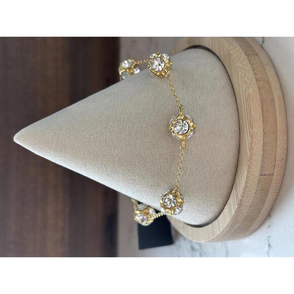 kate spade Jewelry - Kate Spade Gold Tone Crystal Chain Bracelet